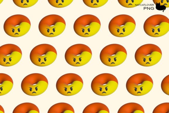 3D Angry Doughnut Pattern
