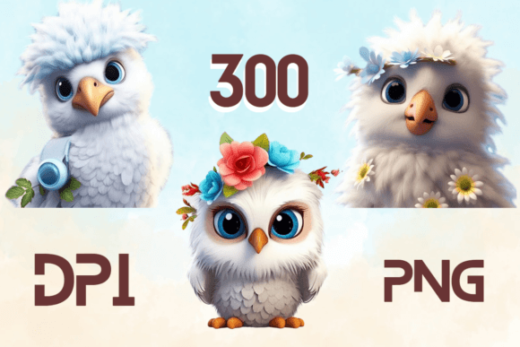 3D Cute Birds Sublimation Clipart 11