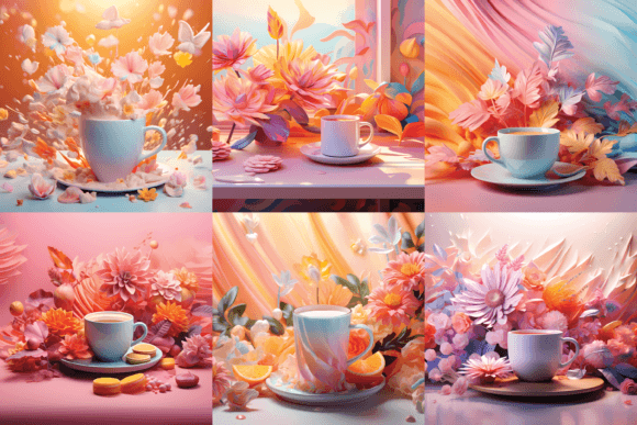 3D Floral Breakfast and Morning Coffee