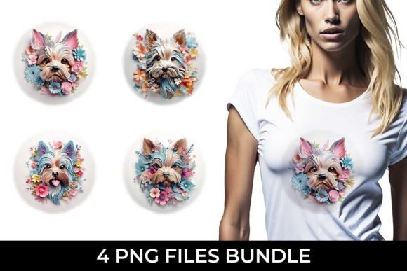 3D Floral Fantasy Yorkshire Terrier PNG: A Guide to Whimsical Fashion Design