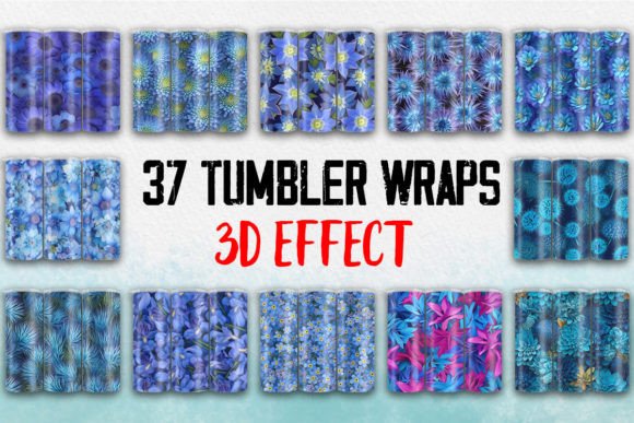3D Floral Flowers Tumbler Wrap