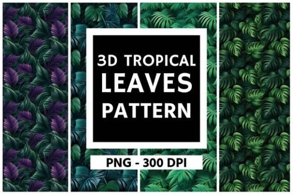 3D Tropical Leaves Pattern 01