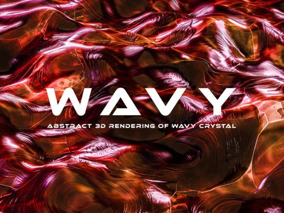 Red Wavy Crystal 3D Background