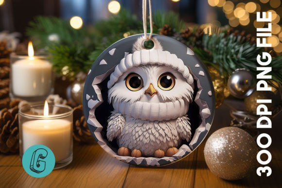Unlocking Creativity with the 3D Cute Owl Break Through Ornament 05 Digital Download